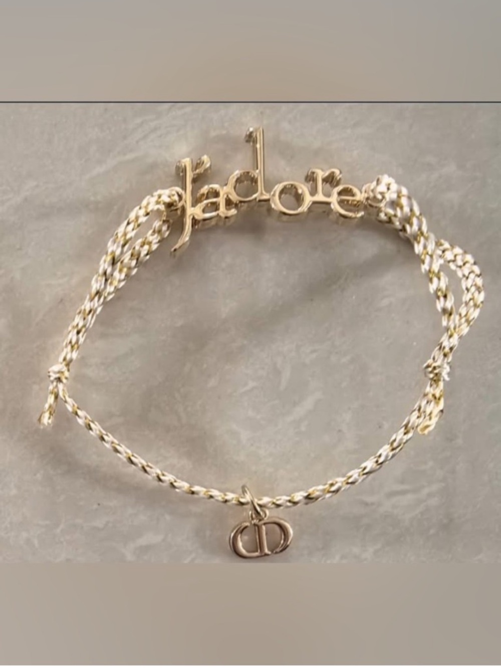 Dior Jadore' Script Cord Bracelet New Authentic - Picture 4 of 11